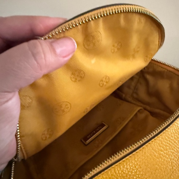 Tory Burch Yellow Leather Backpack with Embossed Logo - Picture 3 of 3
